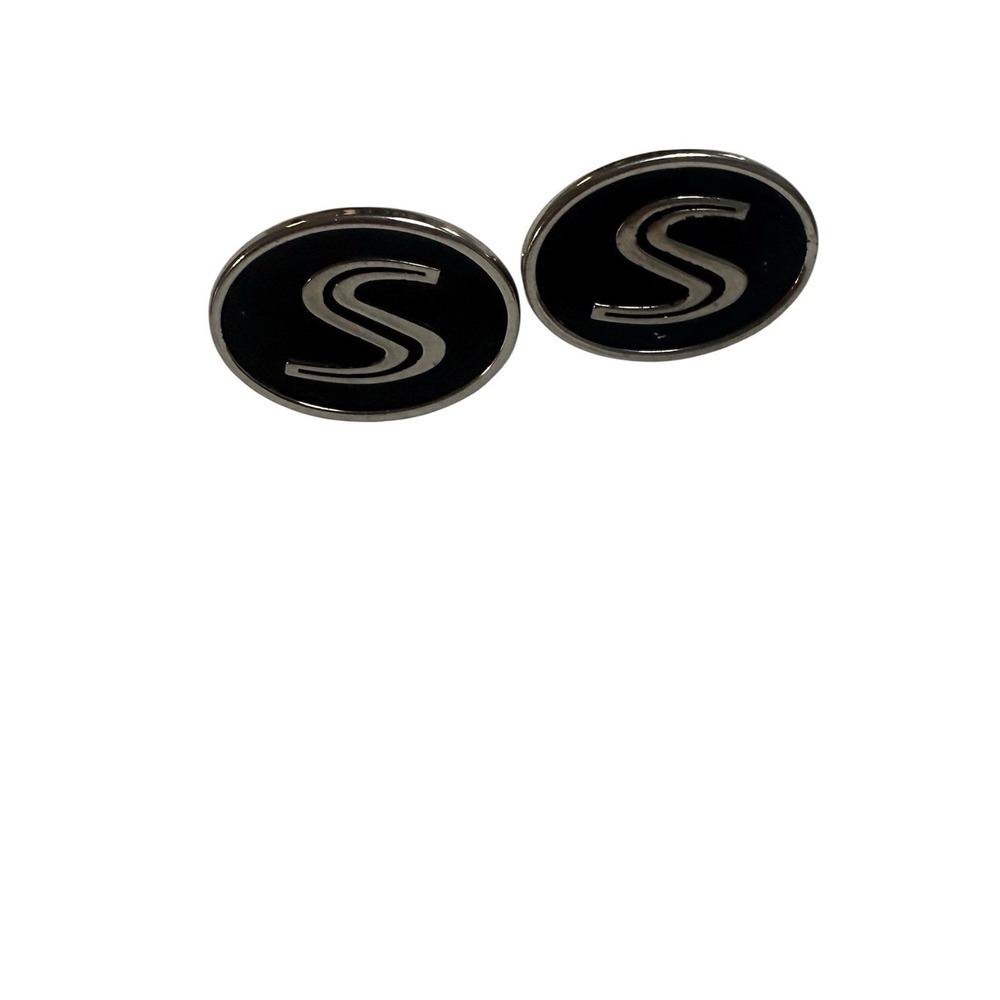 Cuff Links With S Monogram Black And Silver